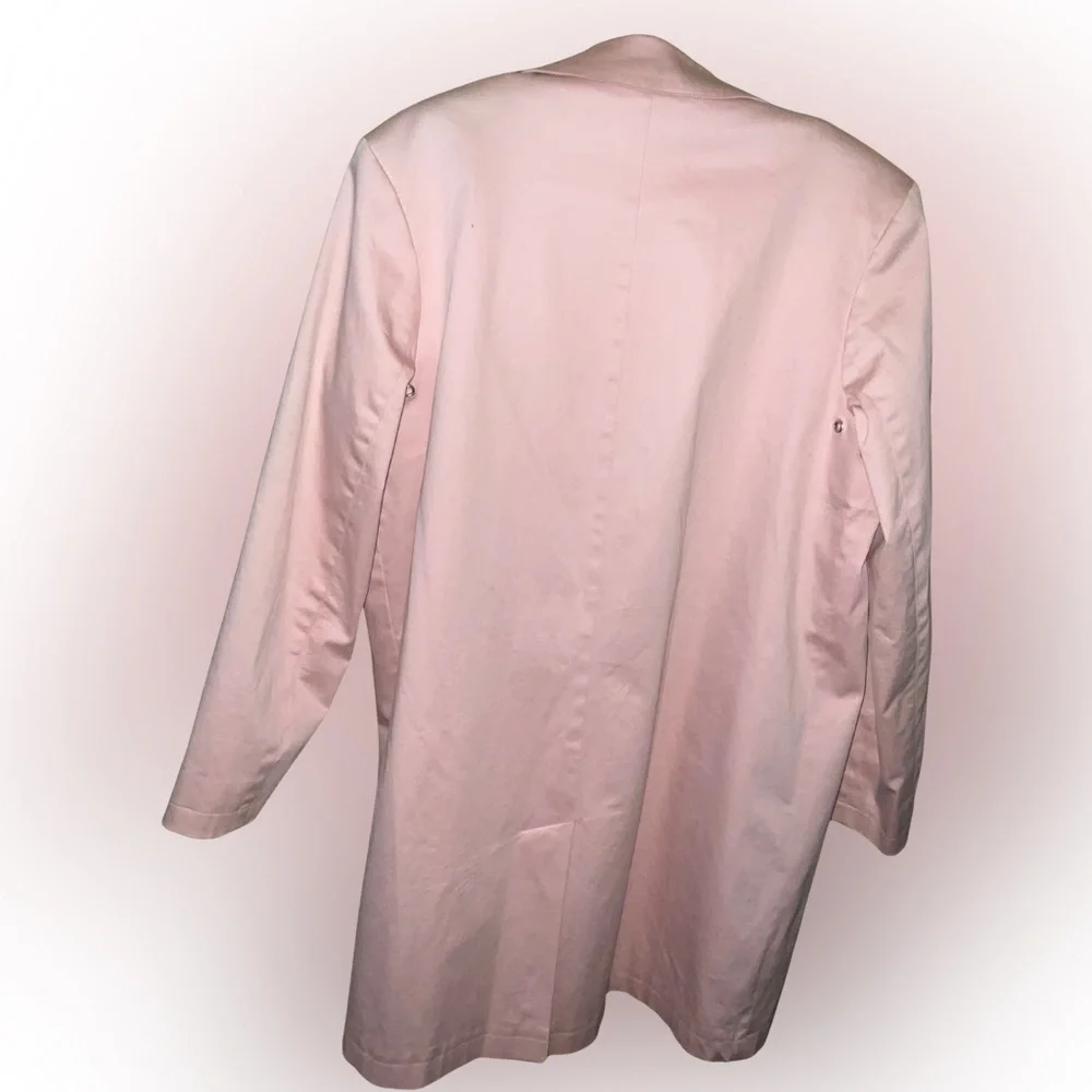 Blush Pink Cotton Blazer Jacket Runway Color Large Button - Picture 3 of 9